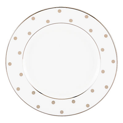 kate spade new york Larabee Road Platinum Bone China 16cm Butter Plate, Silver/ White